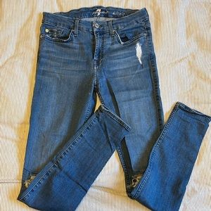 7 For All Mankind The Skinny Distressed Light Wash Jean 26